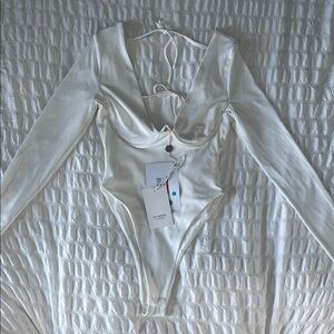 White Long Sleeve Bodysuit